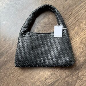 Walter Baker Elegant Black Woven Shoulder Bag